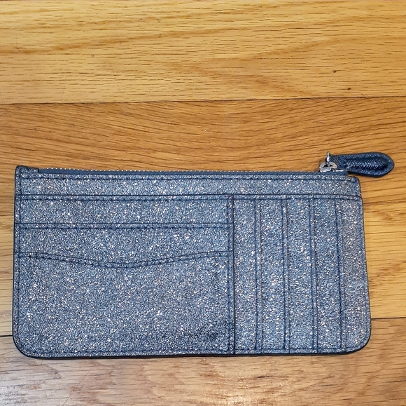 Kate Spade Lola Glitter Large Slim Wallet Card Case Sliver OS  Kate Spade - Picture 2 of 2